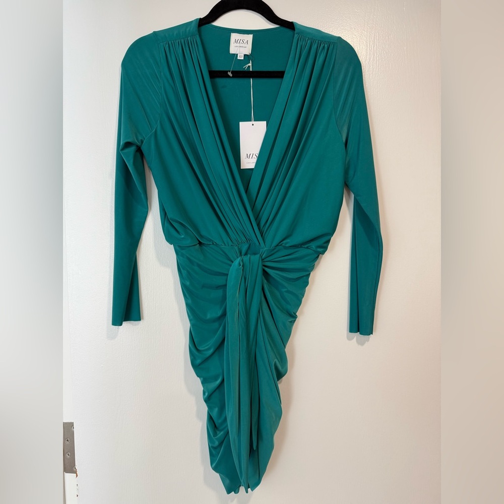 MISA Los Angeles Green Mini Dress